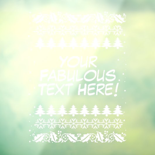 Ugg Christmas Sweater Custom Text Decorative Fensteraufkleber (Blatt 3)