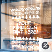 Ugg Christmas Sweater Custom Text Decorative Fensteraufkleber (Café-Fenster)