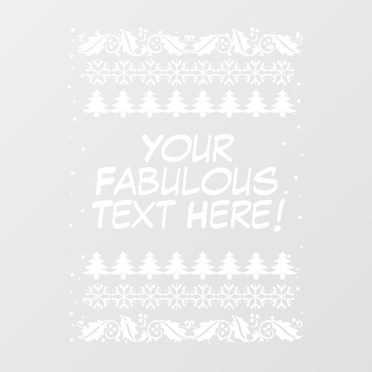 Ugg Christmas Sweater Custom Text Decorative Fensteraufkleber (Blatt)