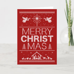 Ugg Christmas Sweater Design Christlich Christ Feiertagskarte