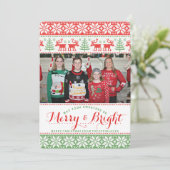 Ugg Christmas Sweater Foto Feiertagskarte (Stehend Vorderseite)