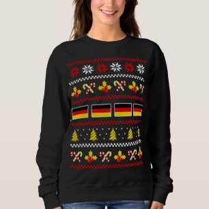 Ugg Christmas Sweater Germany Flag, USA Half Germ Sweatshirt