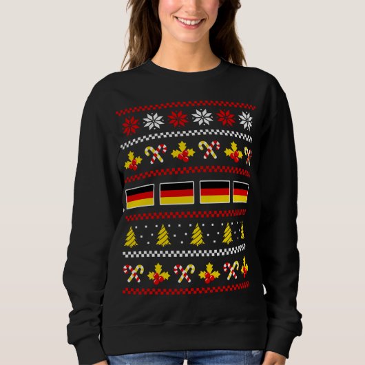 Ugg Christmas Sweater Germany Flag, USA Half Germ Sweatshirt (Vorderseite)