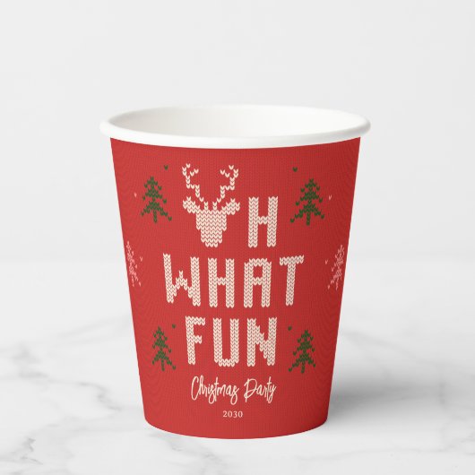 Ugg Christmas Sweater Holiday Party Paper Cups Pappbecher (Vorderseite)