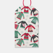 Ugg Christmas Sweater Holiday Pattern Green Red Geschenkanhänger (Vorderseite)
