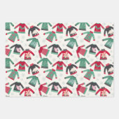 Ugg Christmas Sweater Holiday Pattern Green Red Geschenkpapier Set (Vorderseite 2)