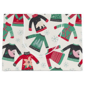 Ugg Christmas Sweater Holiday Pattern Green Red Große Geschenktüte (Vorderseite)