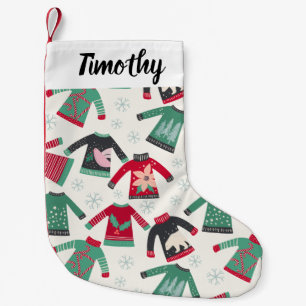 Ugg Christmas Sweater Holiday Pattern Green Red Kleiner Weihnachtsstrumpf
