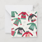 Ugg Christmas Sweater Holiday Pattern Green Red Mitteilungskarte (Rückseite)