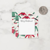 Ugg Christmas Sweater Holiday Pattern Green Red Mitteilungskarte (Vorderseite/Rückseite Beispiel)