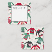 Ugg Christmas Sweater Holiday Pattern Green Red Mitteilungskarte (Vorne/Hinten)