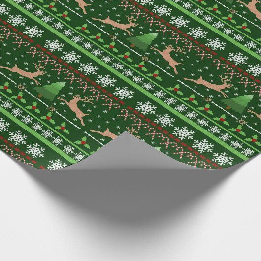 Ugg Christmas Sweater Inspirierter Urlaub Geschenkpapier (Ecke)