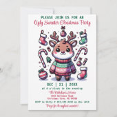 Ugg Christmas Sweater Niedlich Rentier Party Einladung (Vorderseite)
