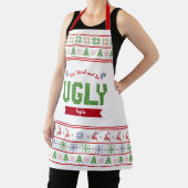 Ugg Christmas Sweater Nordic Red Green Strick Name Schürze (InSitu)