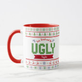Ugg Christmas Sweater Nordic Red Green Strick Name Tasse (Links)