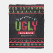 Ugg Christmas Sweater Nordic Strick Fun Chalkboard Fleecedecke (Vorderseite)