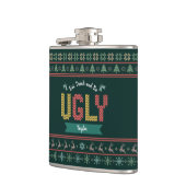 Ugg Christmas Sweater Nordic Strick Ihr Name Grün Flachmann (Links)