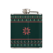 Ugg Christmas Sweater Nordic Strick Ihr Name Grün Flachmann (Rückseite)