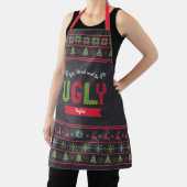 Ugg Christmas Sweater Nordic Strick Name Chalkboar Schürze (InSitu)
