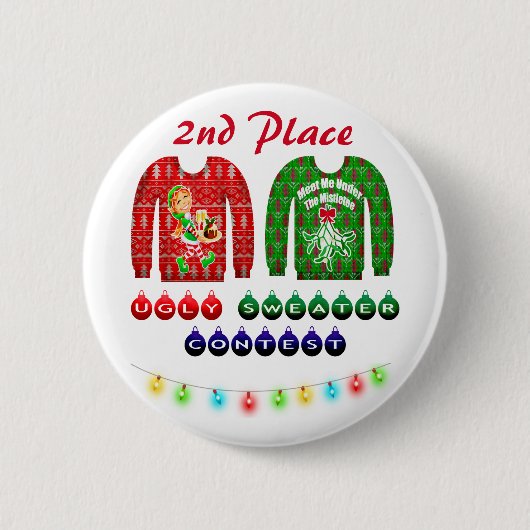 Ugg Christmas Sweater Party 2. Platz Gewinner Button (Vorderseite)