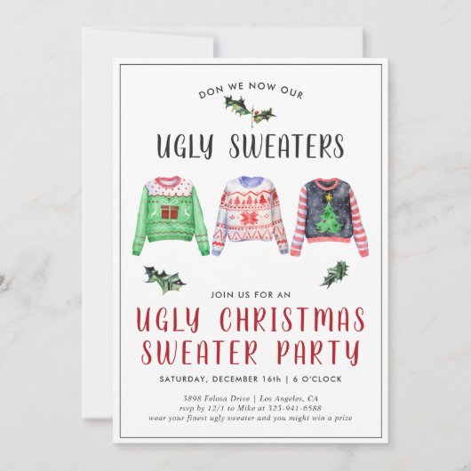 Ugg Christmas Sweater Party Einladung (Vorderseite)