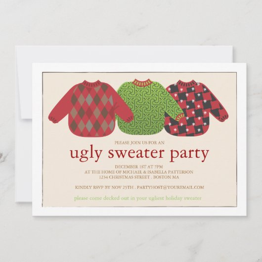 Ugg Christmas Sweater Party Einladung (Vorderseite)