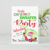 Ugg Christmas Sweater Party Einladung (Stehend Vorderseite)