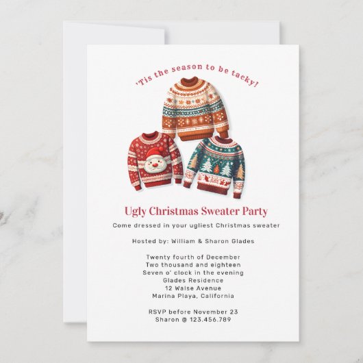 Ugg Christmas Sweater Party Einladung (Vorderseite)