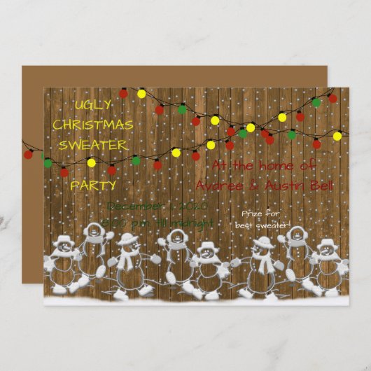 Ugg Christmas Sweater Party Einladung (Vorne/Hinten)