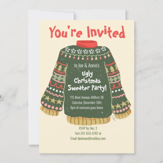 Ugg Christmas Sweater Party Einladung (Vorderseite)