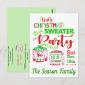 Ugg Christmas Sweater Party Einladung Postkarte (Vorne/Hinten)