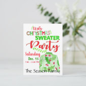 Ugg Christmas Sweater Party Einladung Postkarte (Stehend Vorderseite)