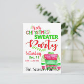 Ugg Christmas Sweater Party Einladung Postkarte (Stehend Vorderseite)
