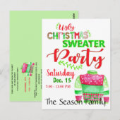 Ugg Christmas Sweater Party Einladung Postkarte (Vorne/Hinten)