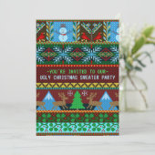 Ugg Christmas Sweater Party Fun Knette Rentier Einladung (Stehend Vorderseite)