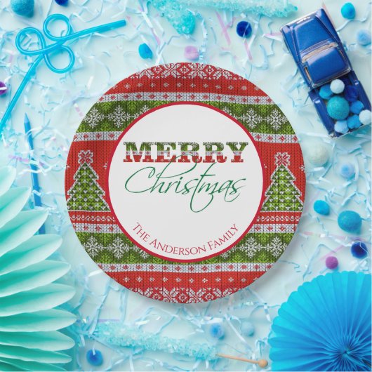 Ugg Christmas Sweater Party | Rot und Grün Pappteller (Party)