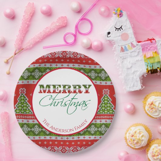 Ugg Christmas Sweater Party | Rot und Grün Pappteller (Party)