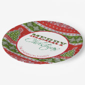 Ugg Christmas Sweater Party | Rot und Grün Pappteller (Schrägansicht)