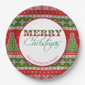Ugg Christmas Sweater Party | Rot und Grün Pappteller (Vorderseite)