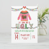 Ugg Christmas Sweater Party Tacky Holiday Party Einladung (Stehend Vorderseite)