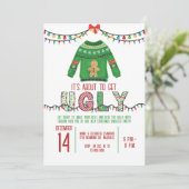 Ugg Christmas Sweater Party Tacky Holiday Party Einladung (Stehend Vorderseite)