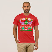 Ugg Christmas Sweater Pattern Cartoon Dinosaurier T-Shirt (Vorne ganz)