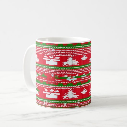 Ugg Christmas Sweater Pattern Tasse (Vorderseite Links)