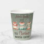 Ugg Christmas Sweater Personalisiert Paper Cups Pappbecher (Rückseite)