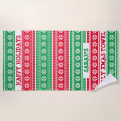 Ugg Christmas Sweater personalisiertes Strandtuch (Vorderseite)