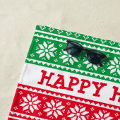 Ugg Christmas Sweater personalisiertes Strandtuch (Beispiel)