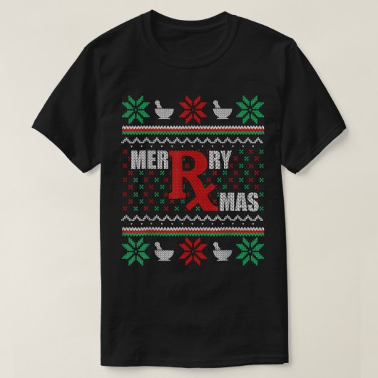 Ugg Christmas Sweater Pharmacy Tech Merry Xmas Ph T-Shirt (Design vorne)