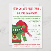 Ugg Christmas Sweater Pickleball Geschenktausch Einladung (Vorderseite)
