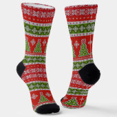 Ugg Christmas Sweater Red Holiday Novelty Socken (Gewinkelt)