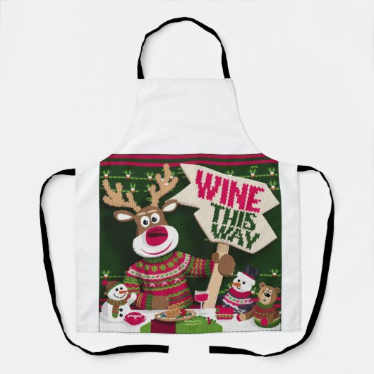 Ugg Christmas Sweater Rentier und Freunde Schürze (Vorderseite)